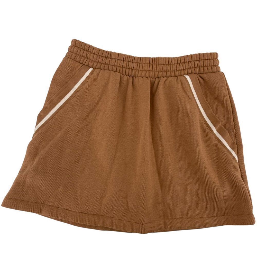 Victorias Secret PINK Ivy Fleece Mini Skirt Skort Size XS New Brown Varsity Cozy